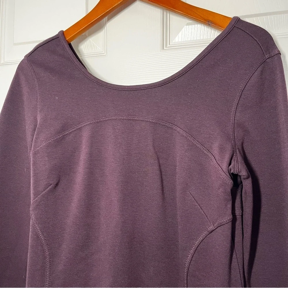 ATHLETA Purple Illusion Long Sleeve Dress Size Medium - Picture 4 of 8